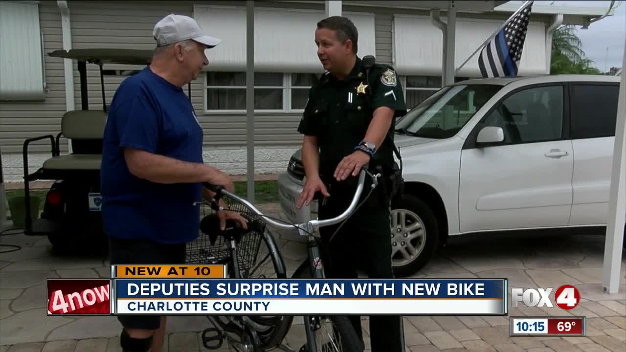 Punta Gorda man is surprised with new bicycle from Charlotte County Sheriffs office