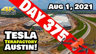 Tesla Gigafactory Austin 4K Day 375 - 8/1/21 - Tesla Terafactory Texas - SUNDAY AT GIGA TEXAS!