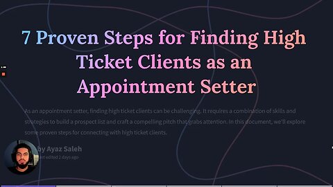 7 Proven Steps for Finding High Ticket Clients as an Appointment Setter