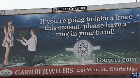 Massachusetts jewelry store under fire over 'take a knee' billboard