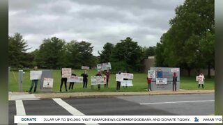 Parents protest in Anne Arundel, opposing cell phone tower being built next to elementary school