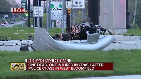 One dead, one injured in crash after police chase in West Bloomfield