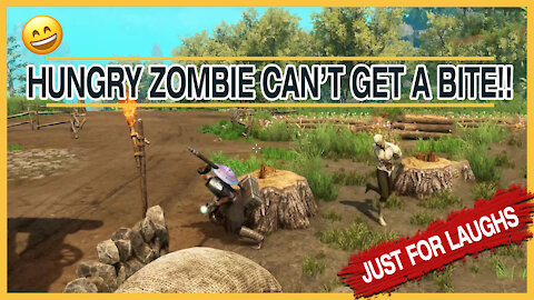 Hungry Zombie Cant Get a Bite! New World funny moments!