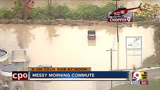 Mill Creek's high water means messy morning commute in Greater Cincinnati
