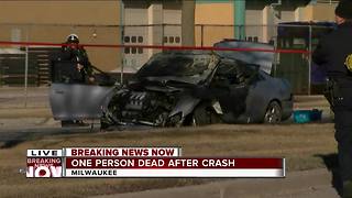 One dead after fiery crash on Milwaukee's north side