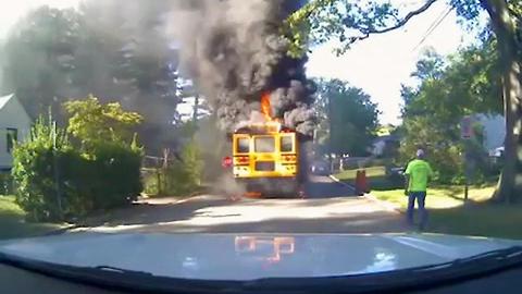 Bus Driver Saves 20 Children From Burning Bus