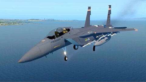 Fighter Jet F-15 Eagle Landing Approach / X-Plane 11