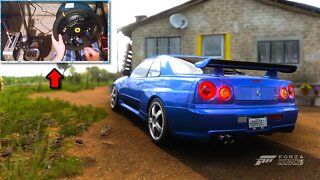 Drifting an R34 Nissan GT-R | Forza Horizon 5 | Thrustmaster TS-PC