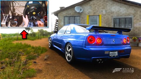 Drifting an R34 Nissan GT-R | Forza Horizon 5 | Thrustmaster TS-PC