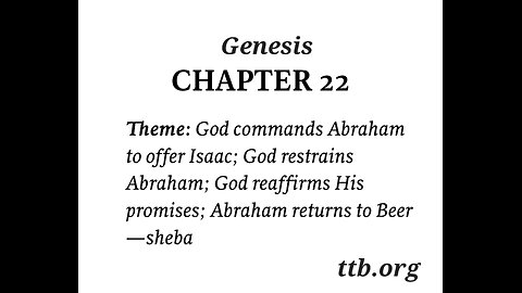 Genesis Chapter 22 (Bible Study)