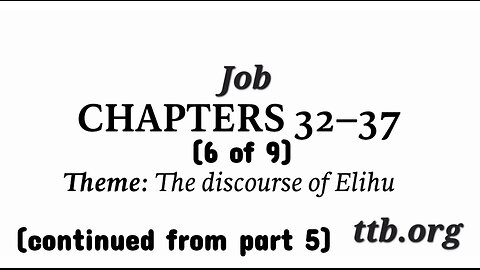 Job Chapters 32-37 (Bible Study) (6 of 9)