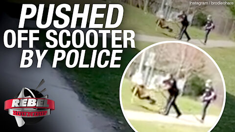 Ontario cop pushes 12 year old kid off scooter | Lincoln Jay with David Menzies