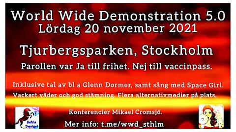 World Wide Demonstration 5.0 20 November Tjurbergsparken