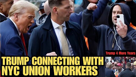 TRUMP IS CONNECTING! NYC union workers cheer wildly & chant 'USA-USA' in surprise campaign visit