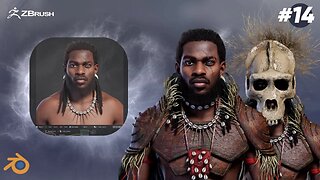 Yoruba god: Sango, the God of Thunder using Blender- 3D Timelapse part 14