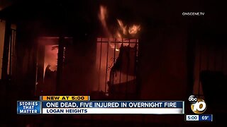 One dead, five injured in Logan Heights fire