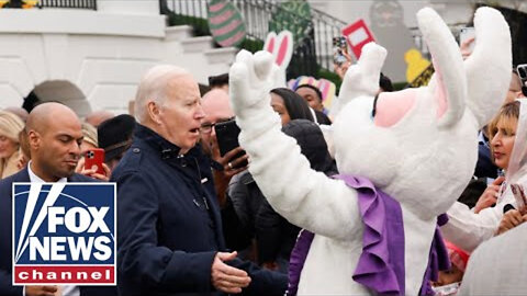 Biden whisked away by 'Easter bunny' while taking reporter questions - Fox News