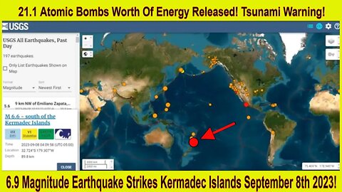 6.9 Magnitude Earthquake Strikes Kermadec Islands September 8th 2023!