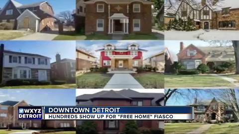 Hundreds turn out for 'free home' event that Detroit officials call bogus