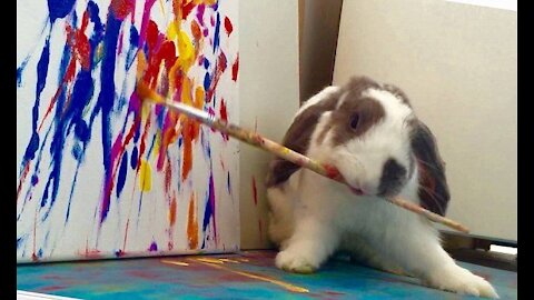 The Painting Bunny - Bini the Bunny does ART