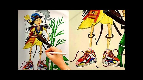 Draw Nyishi Tribe |Nyishi Tribes Arts | Arunachal Pradesh | Nyishi character Cartoon Art Drawing