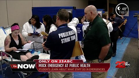 Students take part in mock emergency at Kern County Public Health