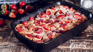 Easy Strawberry Bread Pudding - Summer Bread Pudding Recipe