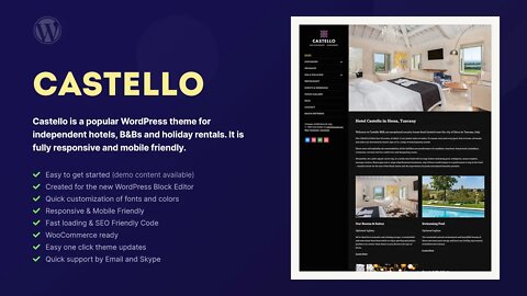 Castello Hotel WordPress Theme - Tutorial & Overview of Features
