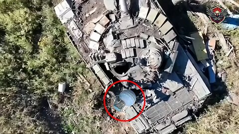 Ukraine Drone Forces Cook-Off Russian T-72B3 Tank