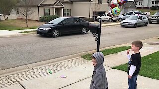 Little boy receives birthday parade after his party was cancelled