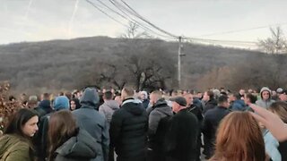 Albanians shooting at Serbs on Kosovo