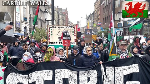 ☮️March Pro-PS Protesters High Street Cardiff South Wales☮️