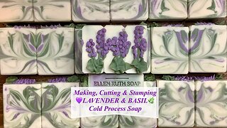 Making 💜 LAVENDER & BASIL 🌿 Aloe Vera CP Soap w/ Piping Frosting | Ellen Ruth Soap