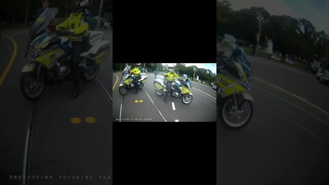 MOTO-MANIA POLICE Almost Collide with cyclists and pedestrians @Victoria Police