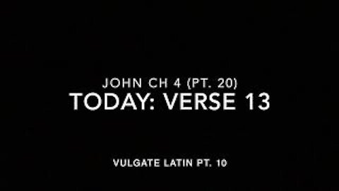John Ch 4 Pt 20 Verse 13 (Vulgate 10)