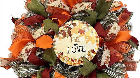 Fall in Love Autumn Deco Mesh Wreath |Hard Working Mom |How to