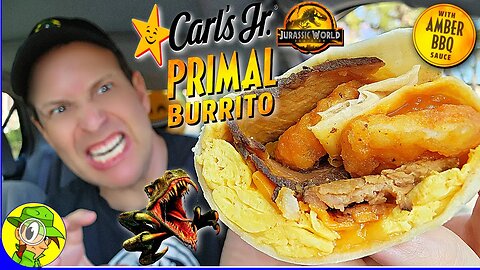 Carl's Jr.® ⭐ PRIMAL BURRITO WITH PRIME RIB Review 🍖🌯 Jurassic World Dominion 🦖 Peep THIS Out! 🕵️‍♂️