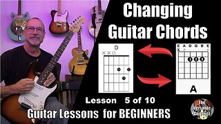 EASY Beginner Guitar Lessons + Tutorial - Lesson 5 of 10 - How to Change Between Guitar Chords