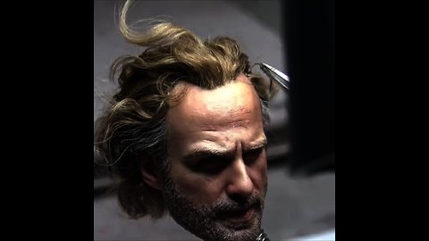 Super realistic miniature hair tutorial of Rick Grimes