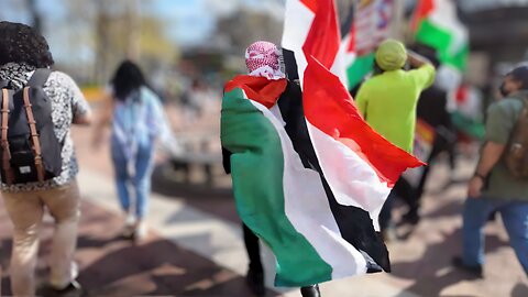 PRO-HAMAS PALESTINIAN JIHADI PROTESTERS Stop Traffic on Brooklyn Bridge in New York!