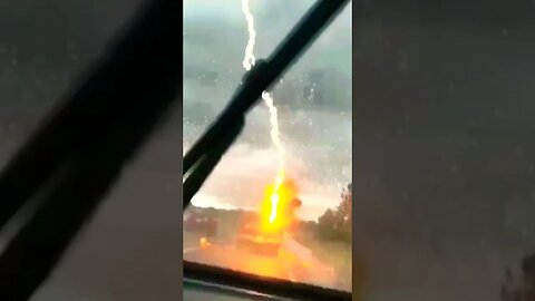 Lightning Striking Two Cars