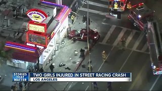 2 girls hurt in Los Angeles street racing crash