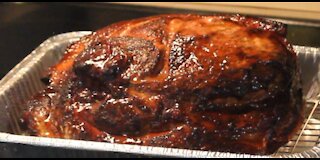 A Pork Picnic Roast Smoked on an Offset Pit.