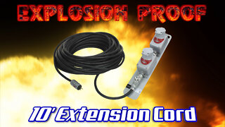 Explosion Proof 10' Extension Cord - Double Gang - 20 Amp Continuous Service - 10' 12/3 SOOW