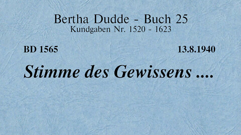 BD 1565 - STIMME DES GEWISSENS ....