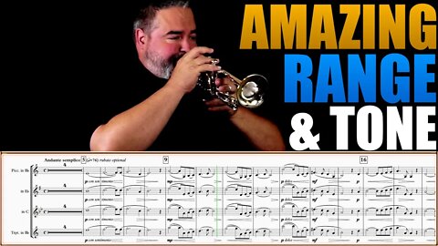 HIGH RANGE AND TONE!!! Bach - Gounod "Ave Maria" Piccolo Trumpet Solo - Drew Fennell. Play Along!
