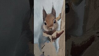 Oil Painting | Painting A Squirrel On A Tree