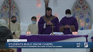 Students build "Snow Chapel" in Dearborn