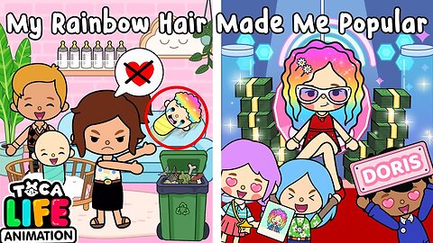 My Rainbow Hair Made Me Popular 💔 Toca Love Story 🌏 Toca Boca Life World | Toca Animation