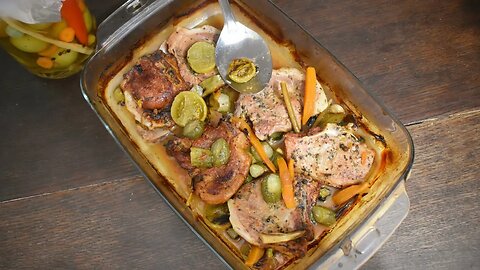 The Ultimate Pork Chop and Pickled Green Tomato Bake Recipe